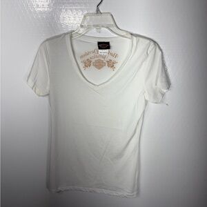 Harley-Davidson Cream V-Neck Women's Tee 357